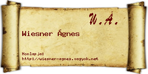 Wiesner Ágnes névjegykártya
