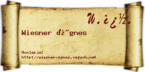 Wiesner Ágnes névjegykártya